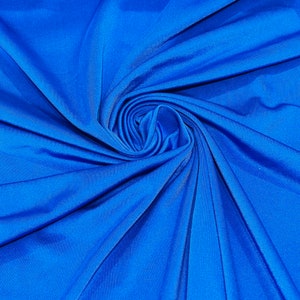 Royal Blue Shiny Milliskin Nylon Spandex Fabric 4 Way Stretch Prom-Gown-Dress, 58&quot; Wide Sold by The Yard (Pick a Size)