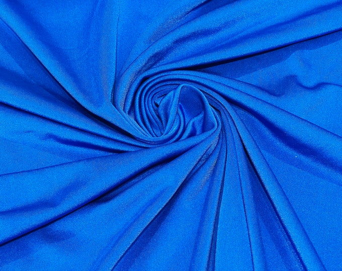 Royal Blue Shiny Milliskin Nylon Spandex Fabric 4 Way Stretch Prom-Gown-Dress, 58" Wide Sold by The Yard (Pick a Size)