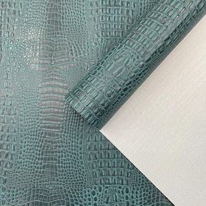 Teal Crocodile Marine Vinyl Fabric: Waterproof, Anti-Fungal Upholstery