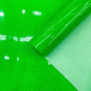 Neon Grün Sparkle Glitter Vinyl Stoff - 134 cm breit Polsterung