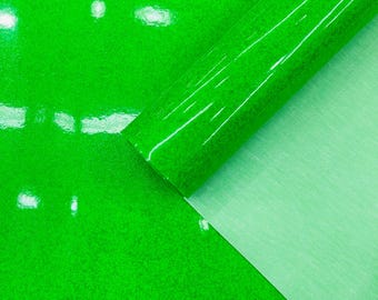 Neon Green Sparkle Glitter Vinyl Fabric - 54" Wide Upholstery