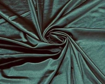 Hunter Green Shiny Polyester Spandex Fabric: 4-Way Stretch, Sold By The Yard