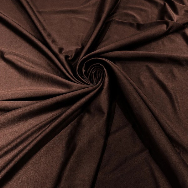 Dark Brown Shiny Spandex Fabric: 4-Way Stretch Milliskin, 58" Wide