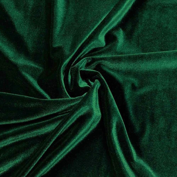 Mia Fabrics Hunter Green Stretch Velvet Fabric 60'' Wide, Sewing, Apparel, Costume, Craft {Choose quantity}