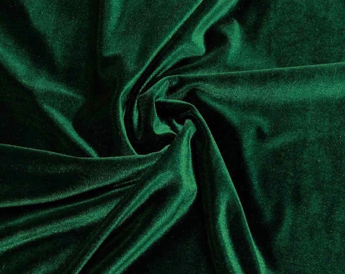 Mia Fabrics Hunter Green Stretch Velvet Fabric 60'' Wide, Sewing, Apparel, Costume, Craft {Choose quantity}