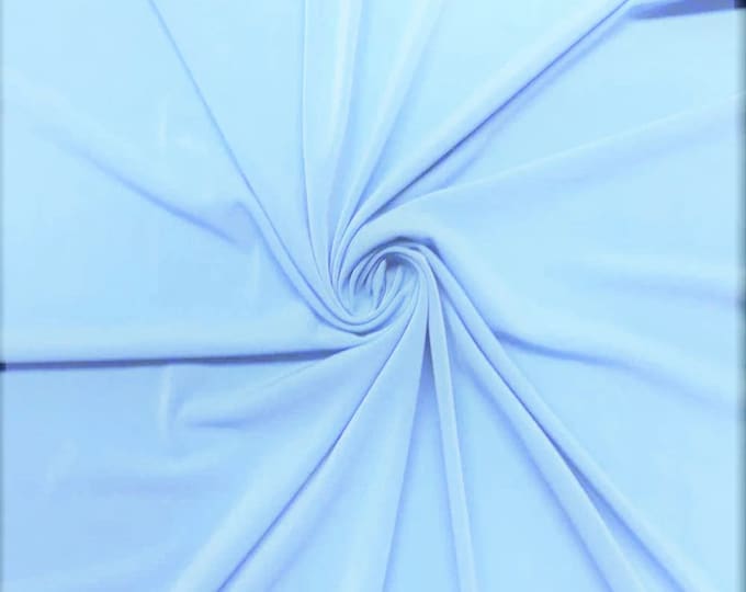 Mia's Fabrics Inc, 58/59" ITY Fabric - Sky Blue - 2 Way Stretch Spandex Polyester Knit Jersey Fabric Sold By The Yard