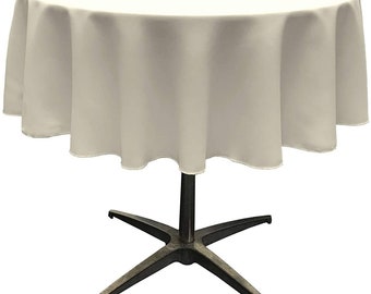 Mia's Fabrics Inc, Ivory Tablecloth Polyester Poplin Tablecloth Inch Round Banquet Cloth, Wrinkle Resist Quality (Pick a Size)