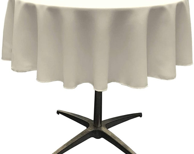Mia's Fabrics Inc, Ivory Tablecloth Polyester Poplin Tablecloth Inch Round Banquet Cloth, Wrinkle Resist Quality (Pick a Size)