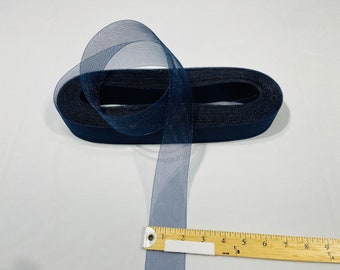 2 Inch Navy Crinoline Horsehair Braid Trim-Wedding-Bridal-Decorations-Crafts-Sold By The Yard (Pick a Size )