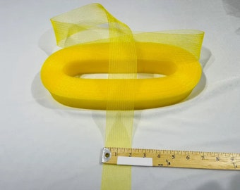 2 Inch Yellow Crinoline Horsehair Braid Trim-Wedding-Bridal-Decorations-Crafts-Sold By The Yard (Choose The Quantity)