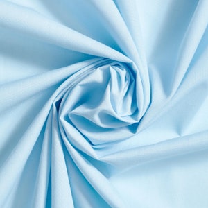 LT BLUE 60&quot; Poly Cotton Broadcloth, Fabric by the Yard