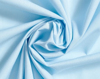 LT BLUE 60" Poly Cotton Broadcloth, Fabric by the Yard