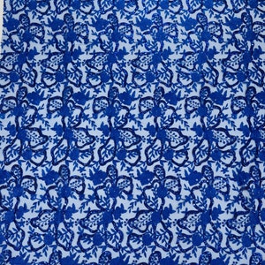 Royal Blue Flower Shiny Sequins Lace Fabric | Floral Embroidered Lace Mesh Fabric Sold By The Yard