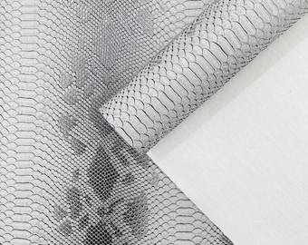 Lime Gray Faux Viper Snake Skin Vinyl-faux Leather-3D Scales-sold Vinyl For upholstery  By The Yard