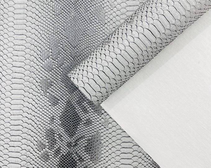 Lime Gray Faux Viper Snake Skin Vinyl-faux Leather-3D Scales-sold Vinyl For upholstery  By The Yard