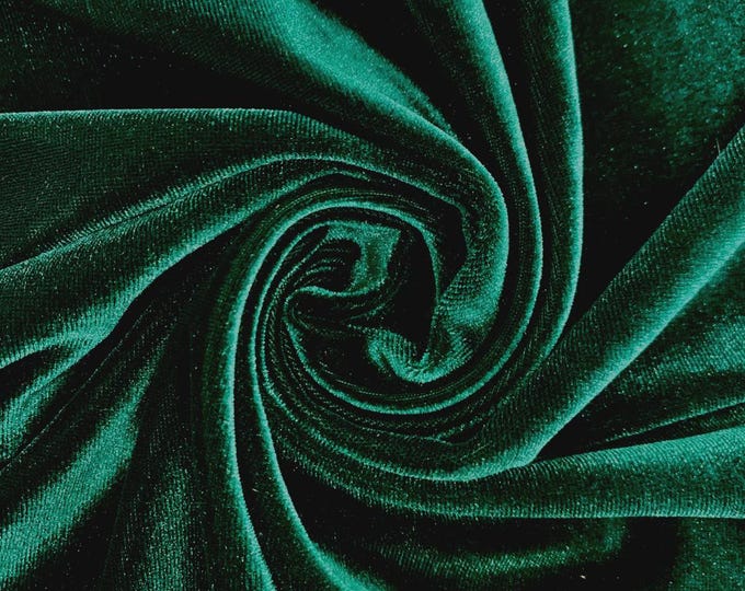 Hunter Green Stretch Velvet Fabric: 60" Wide, Apparel, Costume Mia Fabrics
