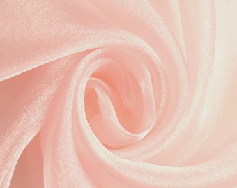Blush Sparkle Crystal Organza Fabric: Sheer Shiny Material, 60" Wide