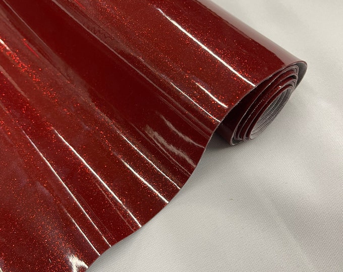 Burgundy Sparkle Glitter Upholstery Vinyl Fabric - 54" Width Sold By The Yard