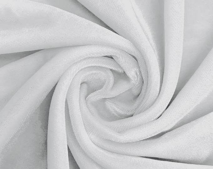 White Stretch Velvet Fabric 60'' Wide, Sewing, Apparel, Costume, Craft Mia Fabrics