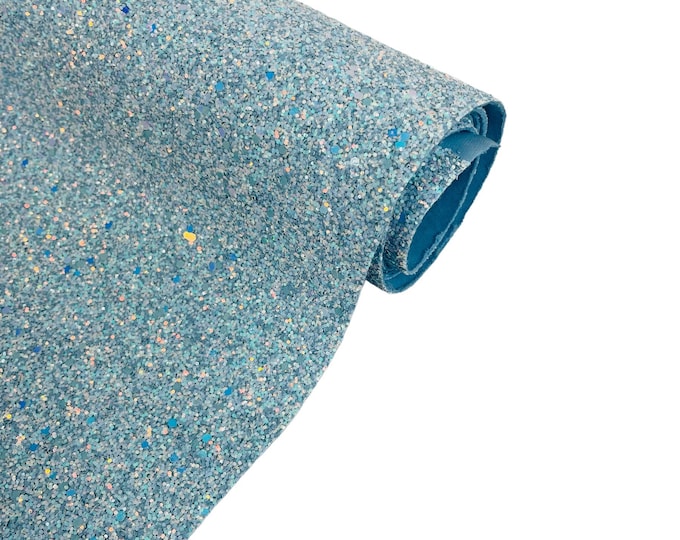 Baby Blue Iridescent Chunky Glitter Vinyl | Crafting Vinyl Fabric | Sold By The Yard - Vinyl Sparkle Glitter Fabric 54” Wide Glitter Vinyl