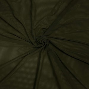 DK Olive Power Mesh Fabric 60&quot; Wide, Sold By The Yard ( Many Colors ) Free Shipping