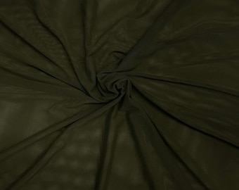 DK Olive Power Mesh Fabric 60" Wide, Sold By The Yard ( Many Colors ) Free Shipping