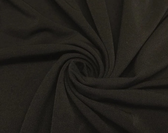 Black ITY Knit Fabric: 2-Way Stretch Spandex Polyester Jersey - 58/59" Wide