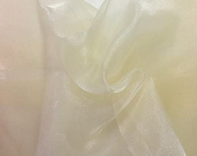 CHAMPAGNE Sparkle Crystal Sheer Organza Fabric Shiny for Fashion, Crafts, Decorations 60" by the Yard (Pick a Size)