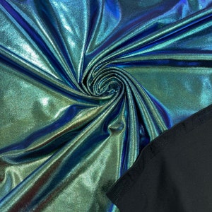 Mystique Nylon Spandex Iridescent Foggy Foil 4 Way Stretch 58/60”sold By The Yard