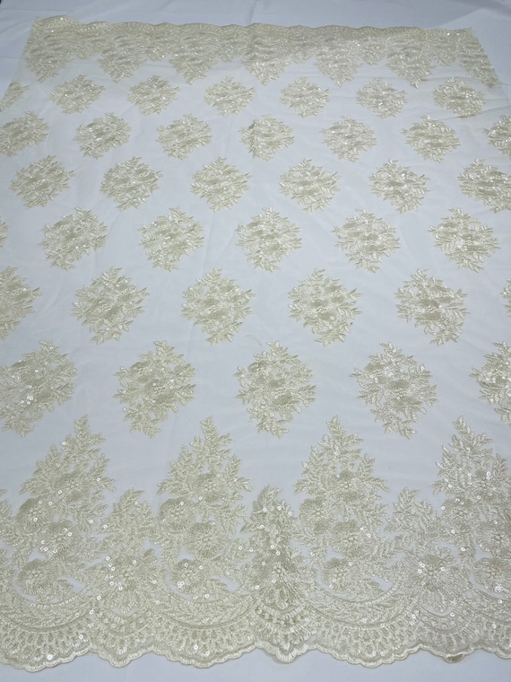 Cream lace fabric by the yard discount