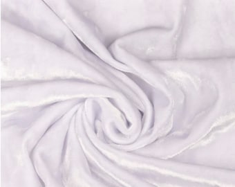 White Stretch Crushed Velvet Fabric Sold By The Yard - 58”/60'' Wide, Sewing, Apparel, Costume, Craft