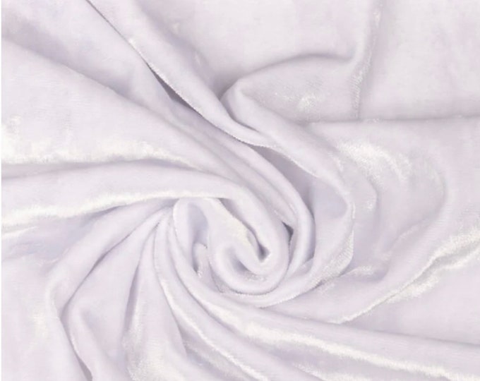 White Stretch Crushed Velvet Fabric Sold By The Yard - 58”/60'' Wide, Sewing, Apparel, Costume, Craft