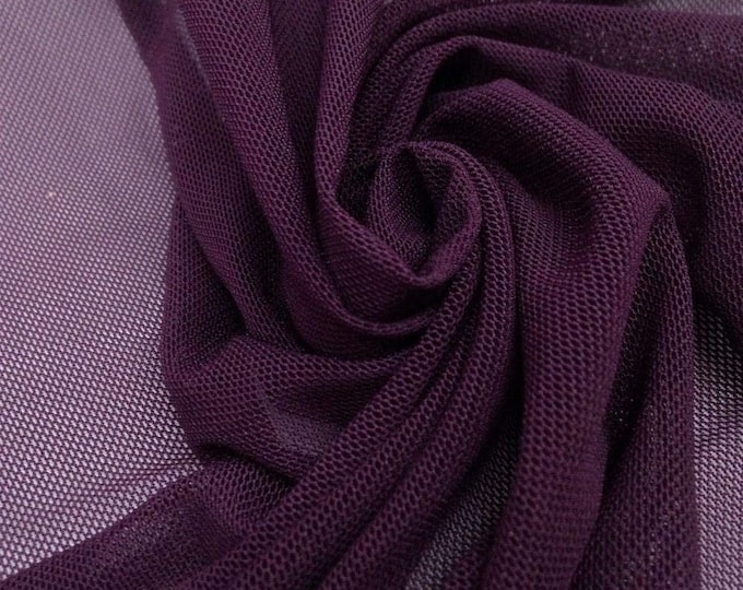 Plum Power Mesh Fabric 60" Wide, Sold By The Yard ( Many Colors ) Free Shipping