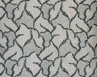 Hunter Green Beaded Damask Fabric: Bridal Appliqué Lace