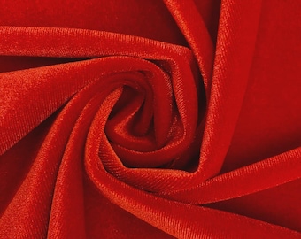 Red Stretch Velvet Fabric: 60" Wide, Apparel, Costume Mia Fabrics