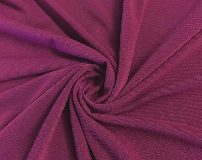 Mia's Fabrics Inc, 58/59" ITY Fabric - Magenta - 2 Way Stretch Spandex Polyester Knit Jersey Fabric Sold By The Yard