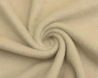Taupe Soft Anti-Pill Polar Fleece Fabric: 60" Wide, Sold by The Yard