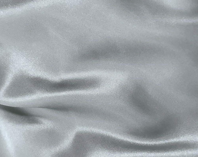Silver Stretch Imitation Silk Satin Charmeuse - 2 Way Slight Stretch- 58/60" - (Choose The Quantity)