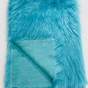 Aqua Shaggy Faux Fur Fabric By Yard, Long Pile Luxury Shaggy Craft, Costume, Apparel, Decoration, Cosplay, Sewing Decoration 60" Wide
