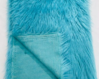 Aqua Shaggy Faux Fur Fabric: Long Pile, Costume, Cosplay - 60" Wide