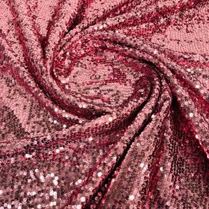 Dusty Rose Sequins Taffeta Fabric by the Yard - Embroidery Sequin On a Taffeta 58/60”For Tablecloths/Runners/Curtains
