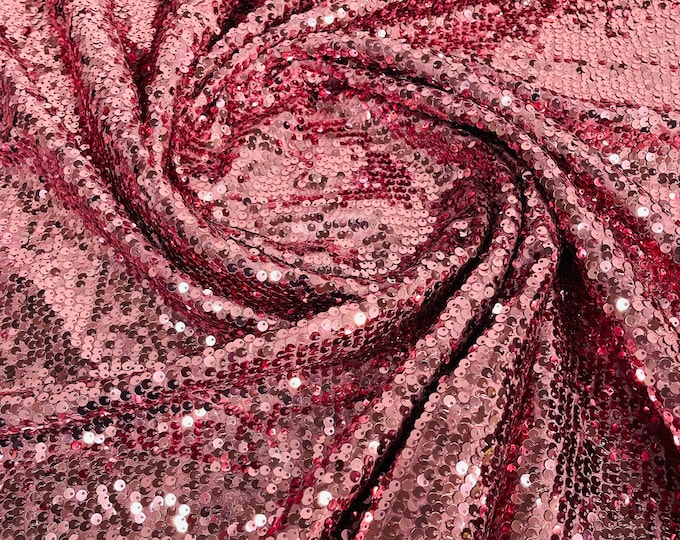 Dusty Rose Sequins Taffeta Fabric by the Yard - Embroidery Sequin On a Taffeta 58/60”For Tablecloths/Runners/Curtains