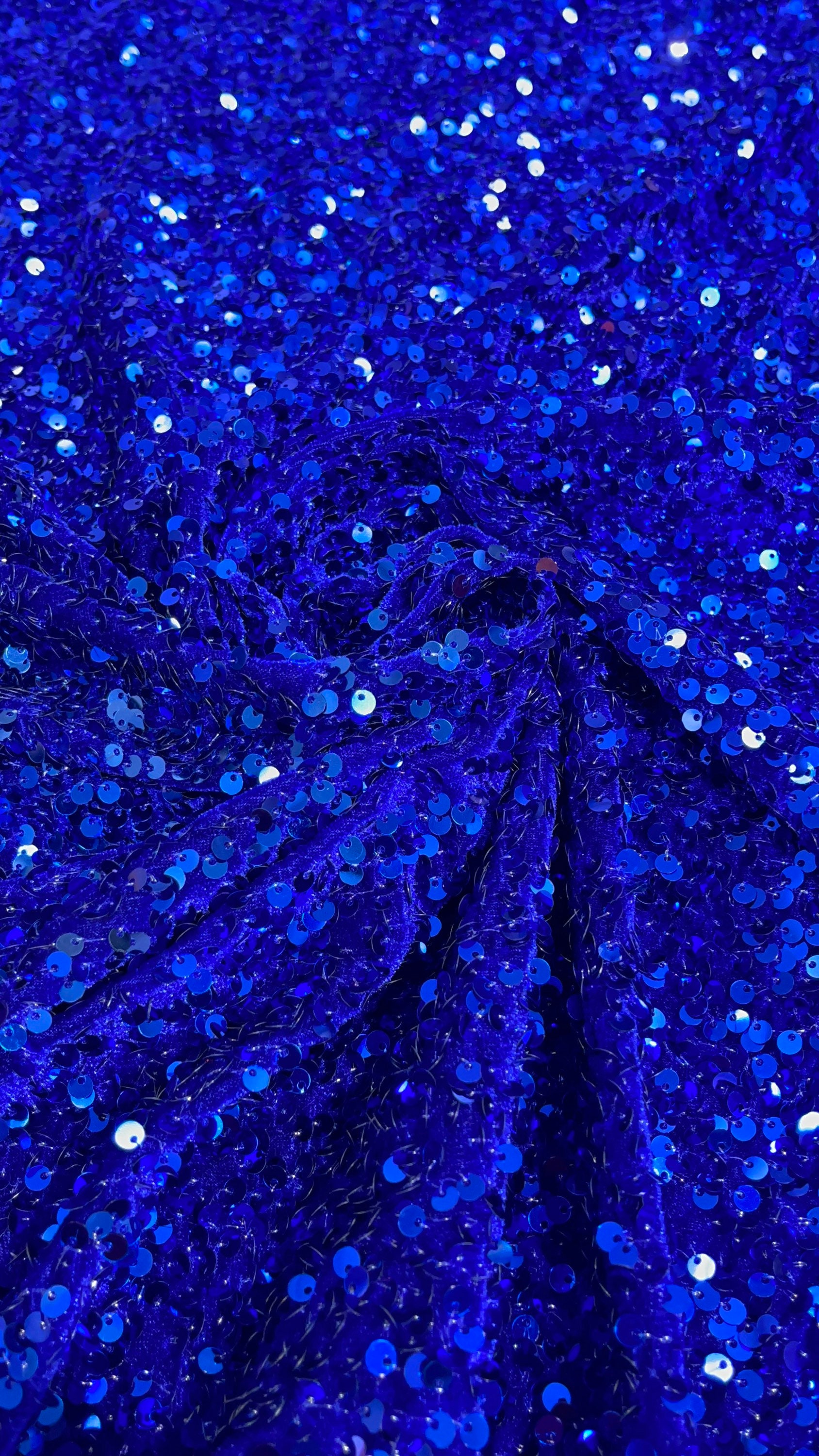 Royal Blue Mille Striped Stretch Sequin Dress Fabric