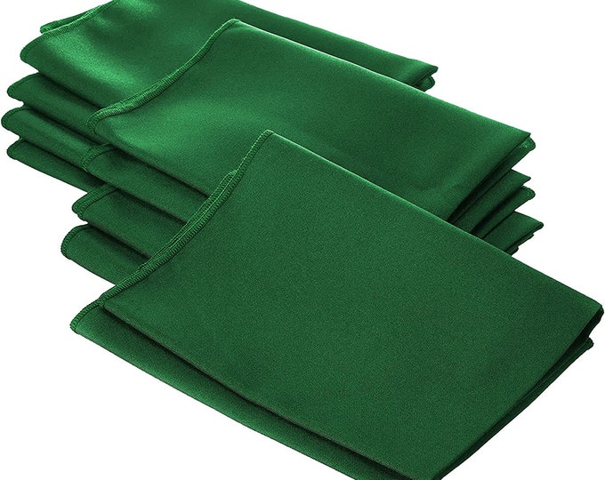 Emeral Green Polyester Poly Poplin Napkin 18 by 18-Inch, Napkins Ideal for Parties, Weddings and Dinners