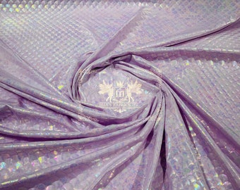 Lilac Mermaid Fabric: Iridescent Metallic Nylon Spandex, 4-Way Stretch