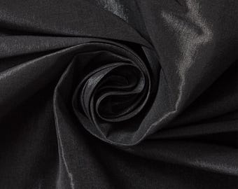 Black Taffeta Stretch Fabric 2-Way Stretch, Spandex Polyester 58" Wide Sold by The Yard