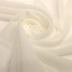 Ivory Power Mesh Fabric 60&quot; Wide, Sold By The Yard ( Many Colors ) Free Shipping