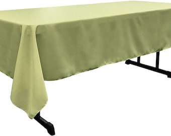 Sage Polyester Tablecloth: 60" Wide Rectangular Table Cover