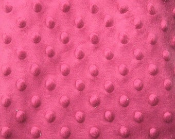 Fuchsia Minky Dimple Dot Fabric: Soft Polyester Cuddle Material