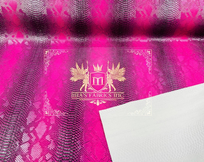Magenta Faux Viper Snake Skin Vinyl-faux Leather-3D Scales-sold Vinyl For upholstery  By The Yard (Pick a Size)